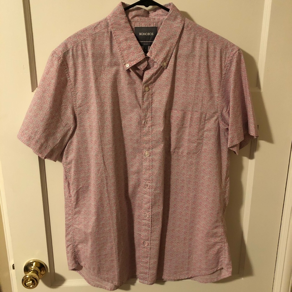 Bonobos short sleeve Riviera shirt (pink)